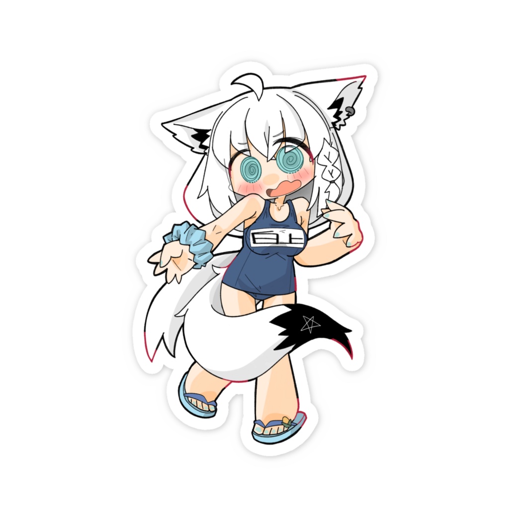 スク水フブちゃんスマホステッカー