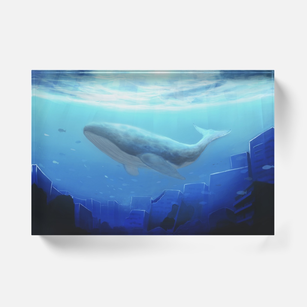 青に染まる街ブロック