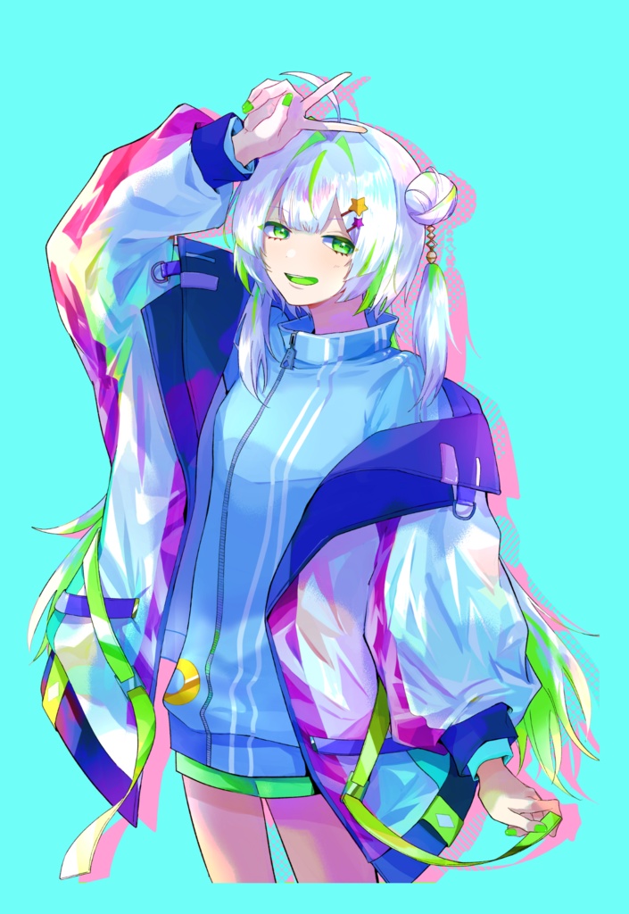 ピースしてるにぃ様アクリルブロック