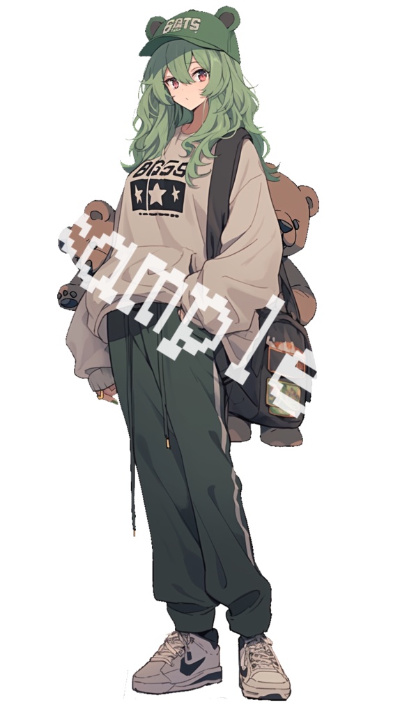 立ち絵 緑髪の女性