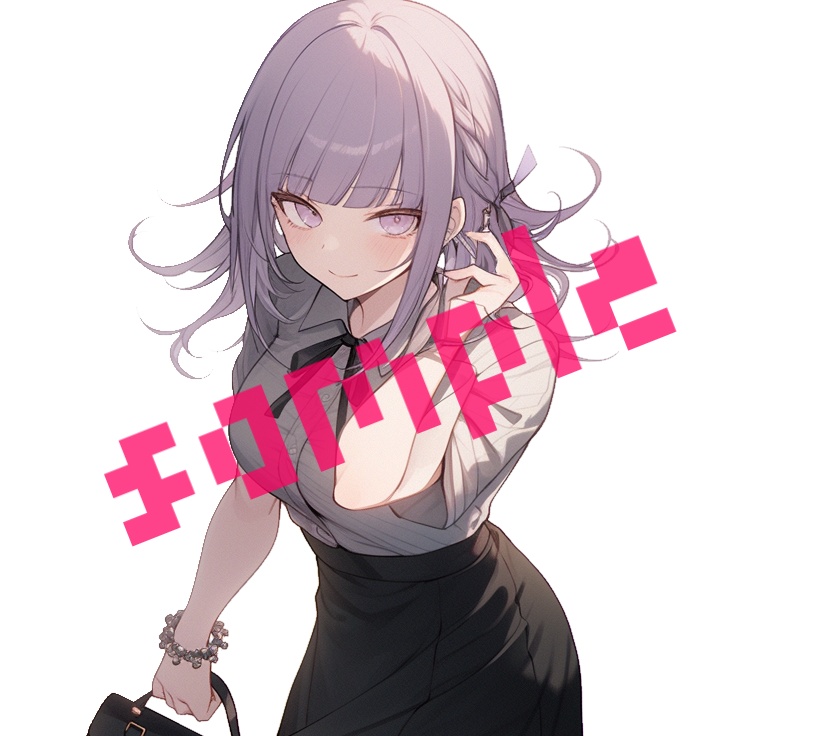 立ち絵 猫目の女性