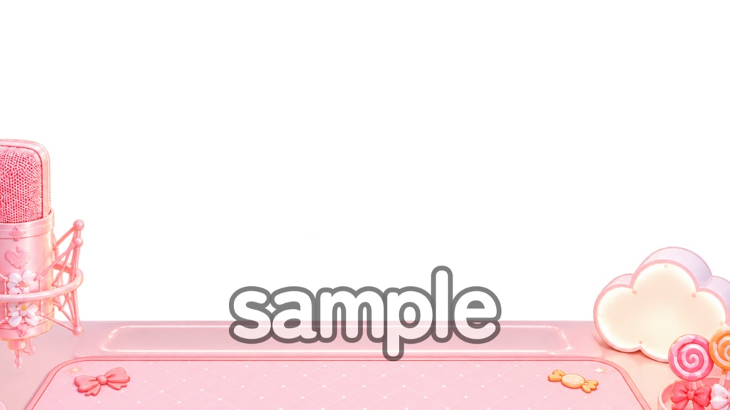 【動く配信背景】Pink Candy Room|Vtuber向けオーバーレイセット