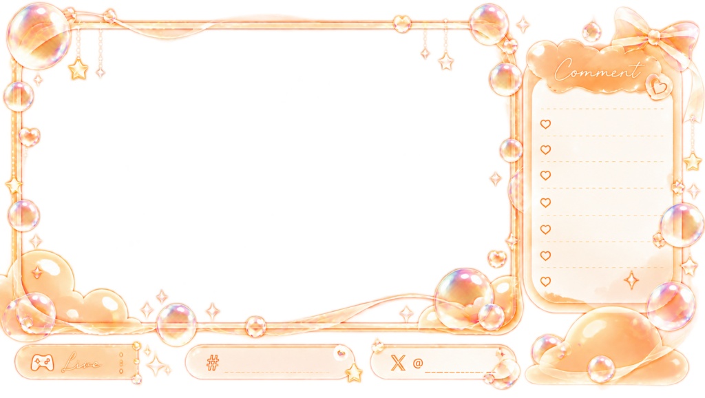 【配信素材】Pastel Bubble Overlay 🫧|クリア×パステル|VTuber・Vライバー向け