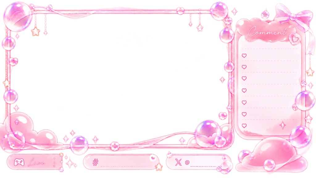 【配信素材】Pastel Bubble Overlay 🫧|クリア×パステル|VTuber・Vライバー向け