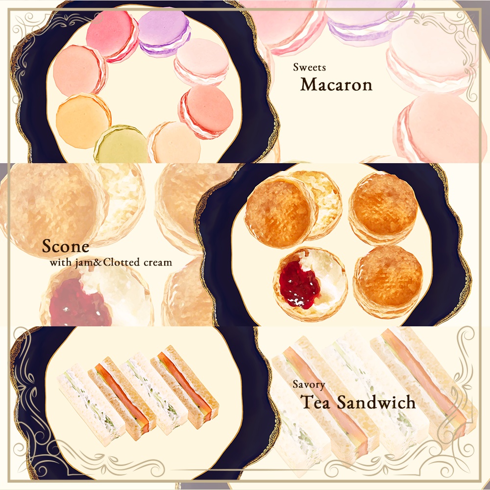 ティーセット02【VRC Tea Time差し替え対応モデル付き】