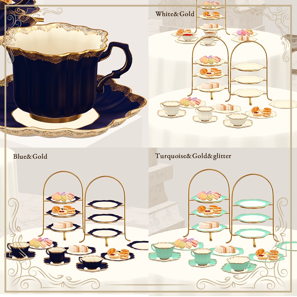 ティーセット02【VRC Tea Time差し替え対応モデル付き】