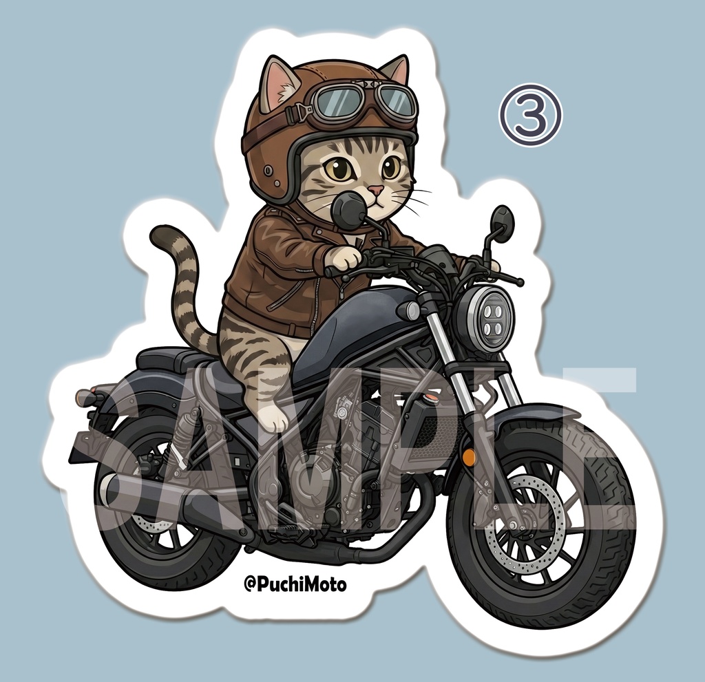 HONDA レブル & 猫 ステッカー