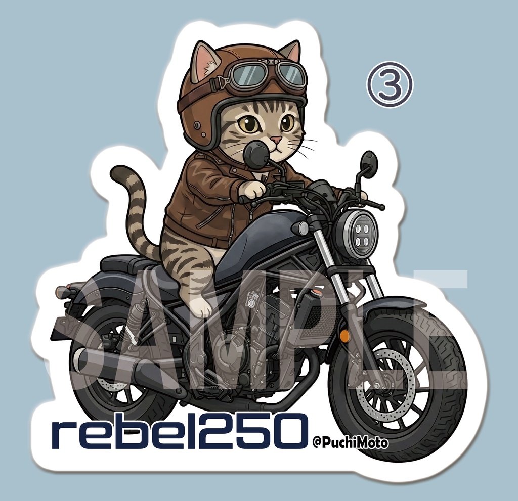 HONDA レブル & 猫 ステッカー