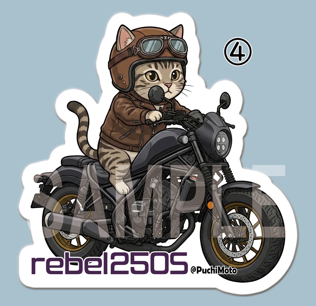 HONDA レブル & 猫 ステッカー