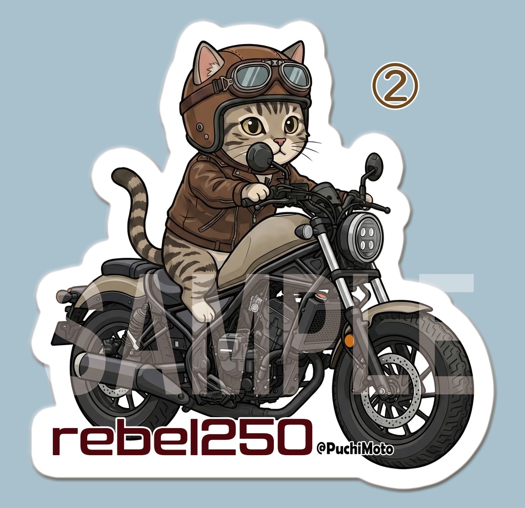 HONDA レブル & 猫 ステッカー