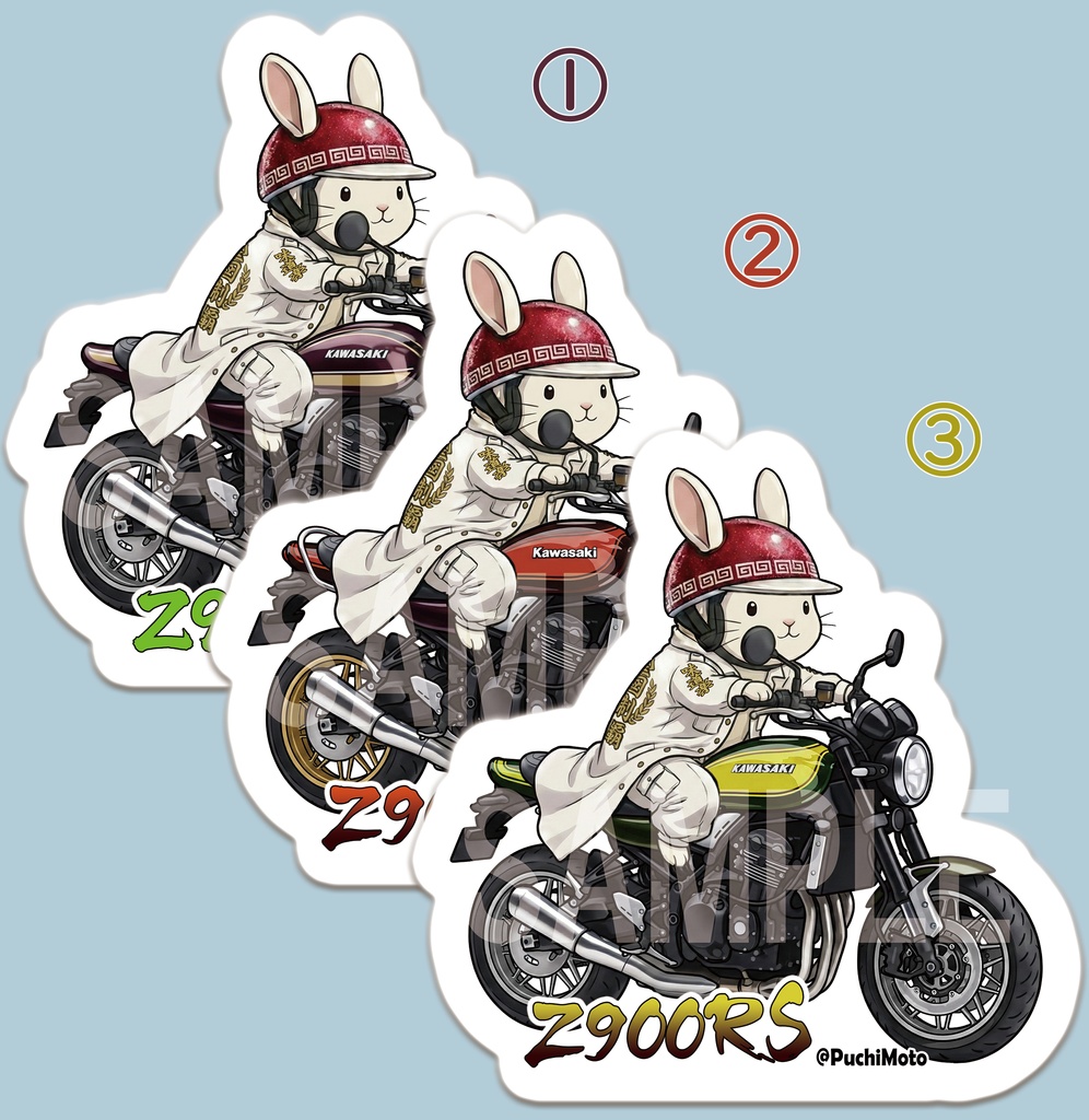 Kawasaki  Z900RS  & 特攻うさぎ ステッカー