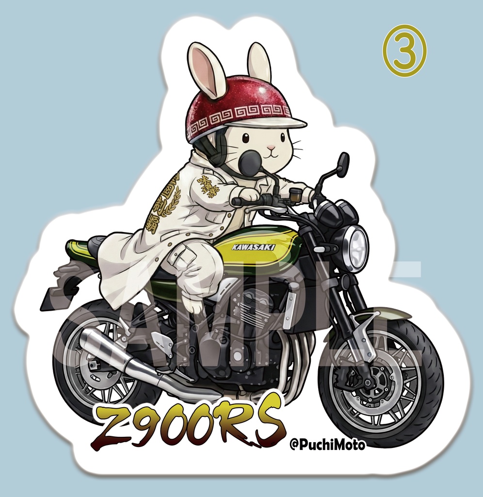 Kawasaki Z900RS & 特攻うさぎ ステッカー
