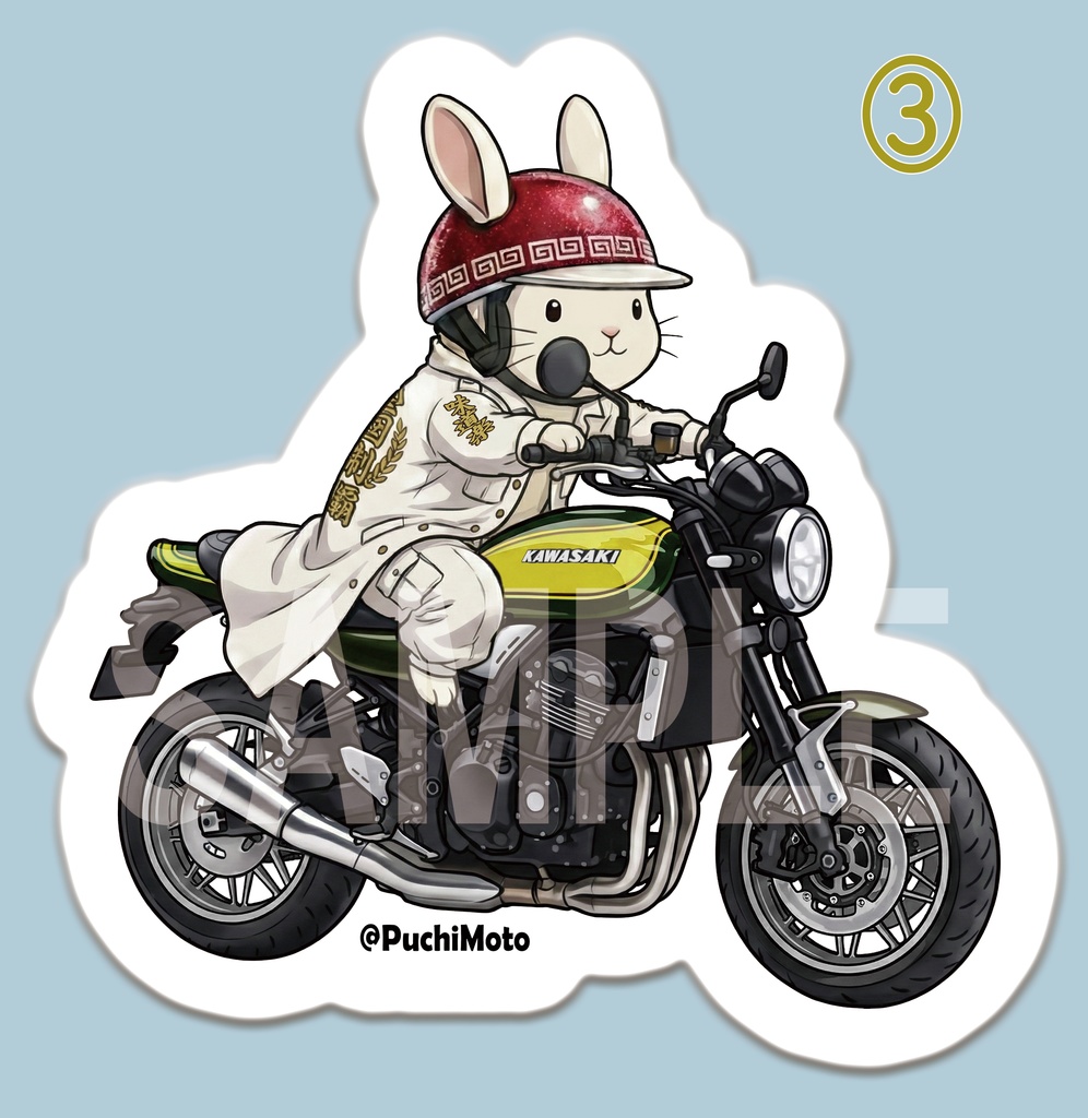 Kawasaki Z900RS & 特攻うさぎ ステッカー