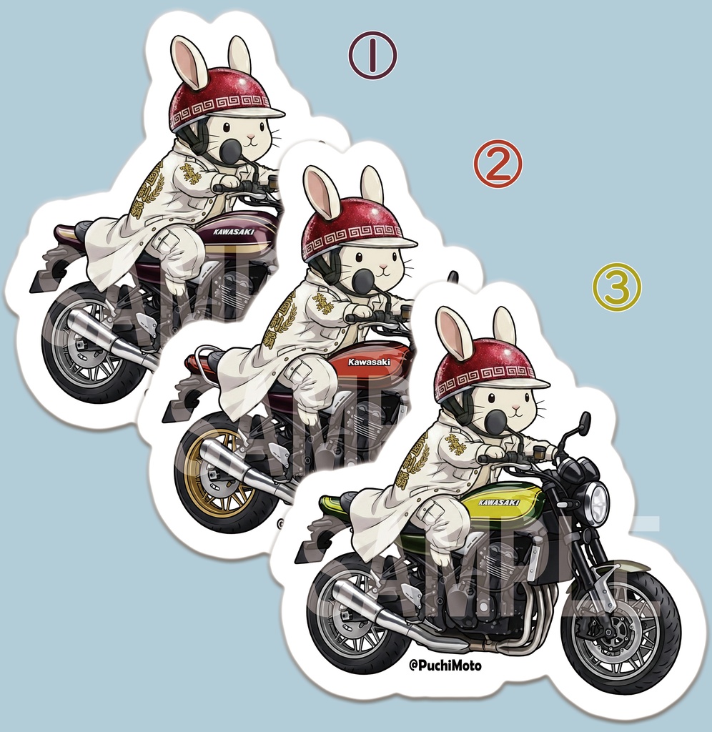 Kawasaki Z900RS & 特攻うさぎ ステッカー