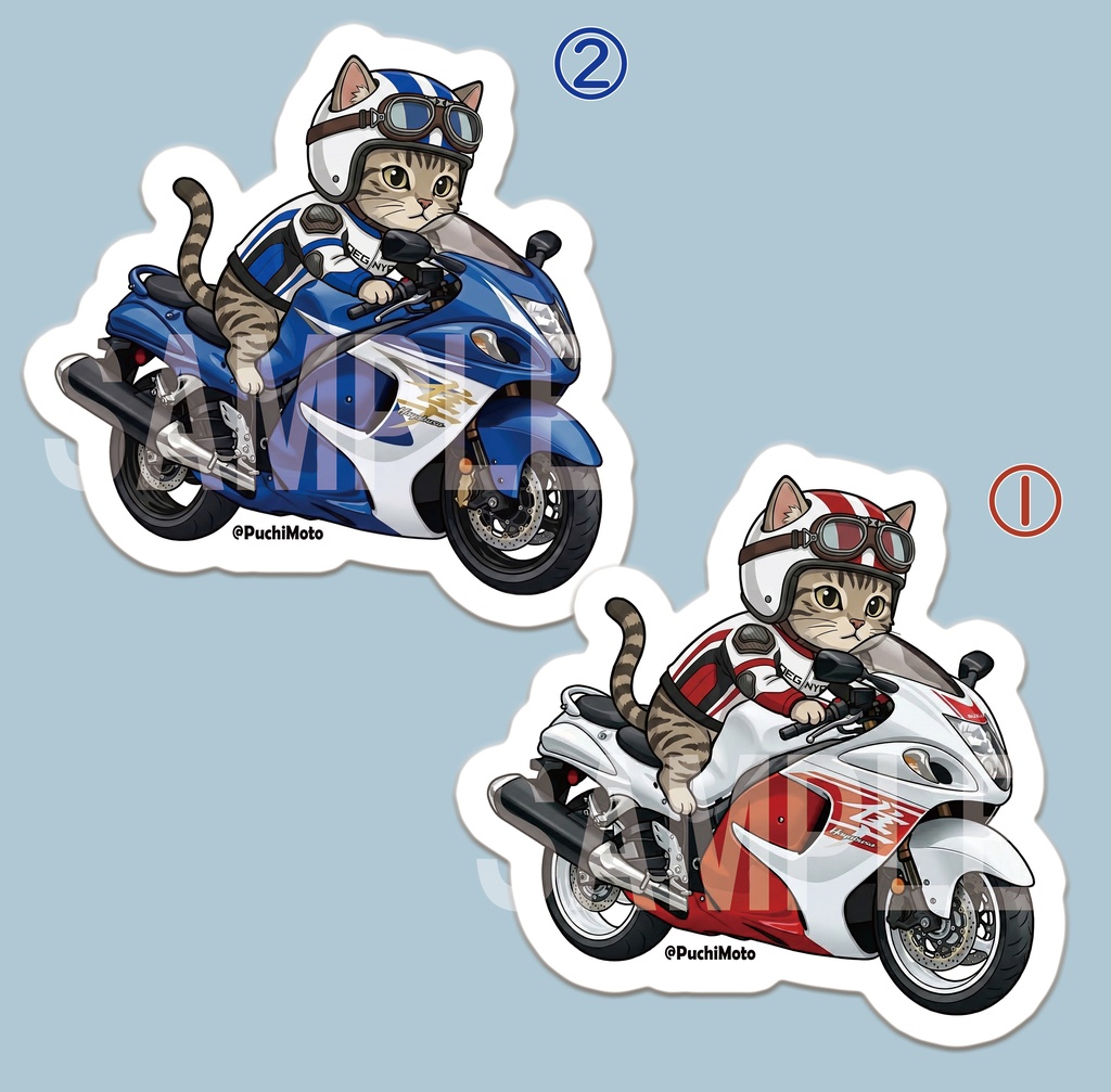 SUZUKI 隼 Type2 GSX1300R & 猫 ステッカー