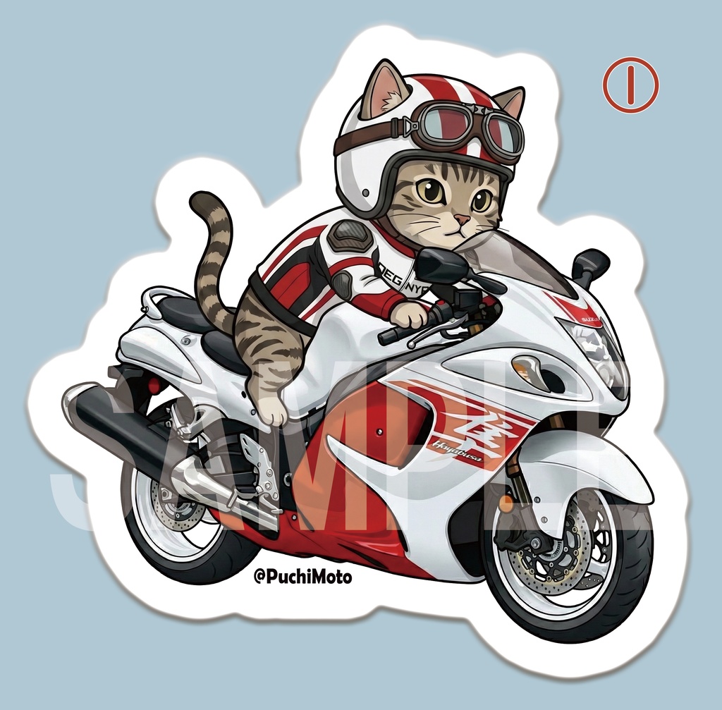 SUZUKI 隼 Type2 GSX1300R & 猫 ステッカー