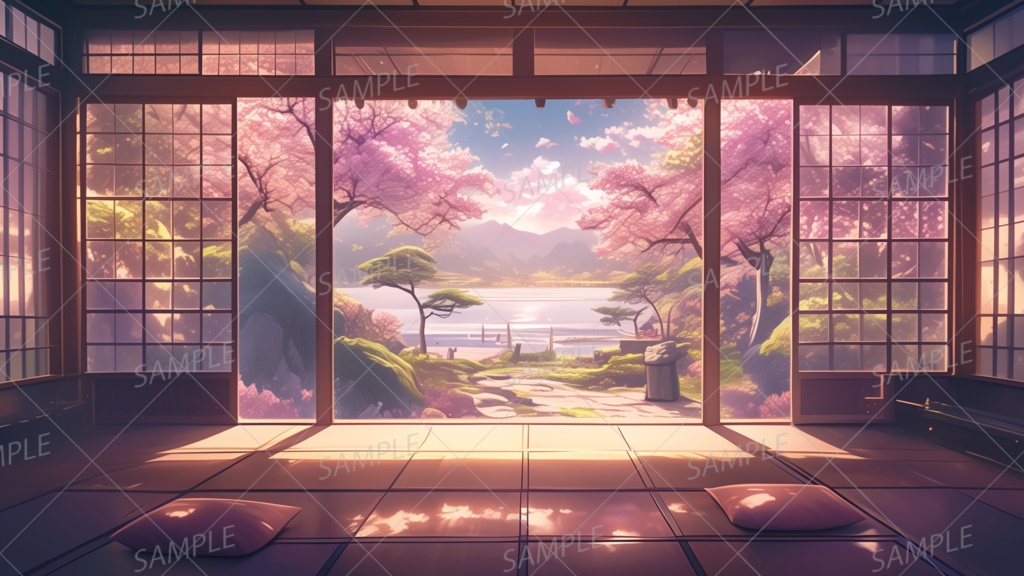 【動く背景】和室から眺める春の訪れ