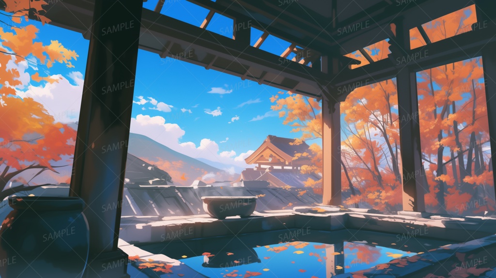 【背景】秋空に溶ける山寺の午後