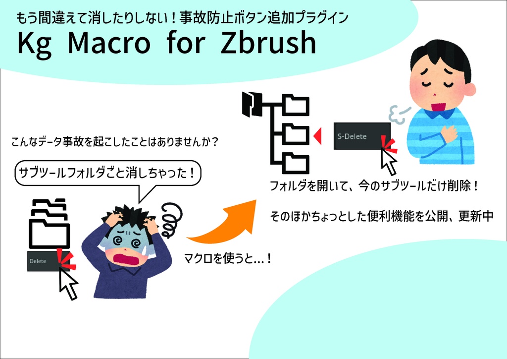 Zbrush用・事故防止ボタン追加「kg_Macro for Zbrush」