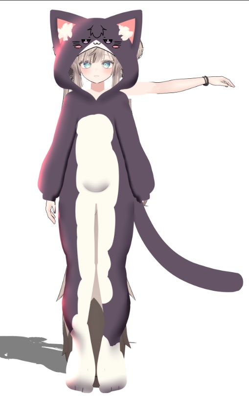 【マヌカ対応】3D衣装モデル《きぐるみパジャマ【ねこ】》 【複数アバター対応予定】