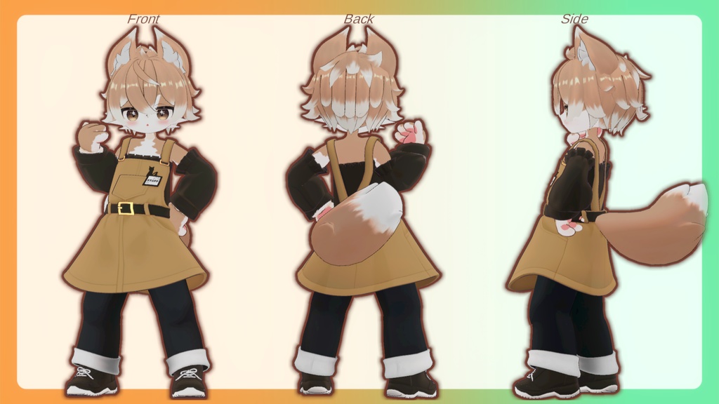 【オリジナル3Dモデル】チャコ(chaco)【人とケモノの姿のおとこのこ】【衣装無料追加第2弾:みゃおぺっと】