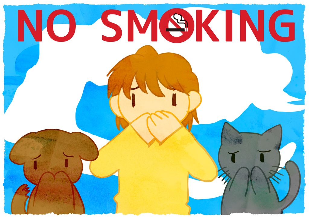 タバコご遠慮くださいサコッシュ。