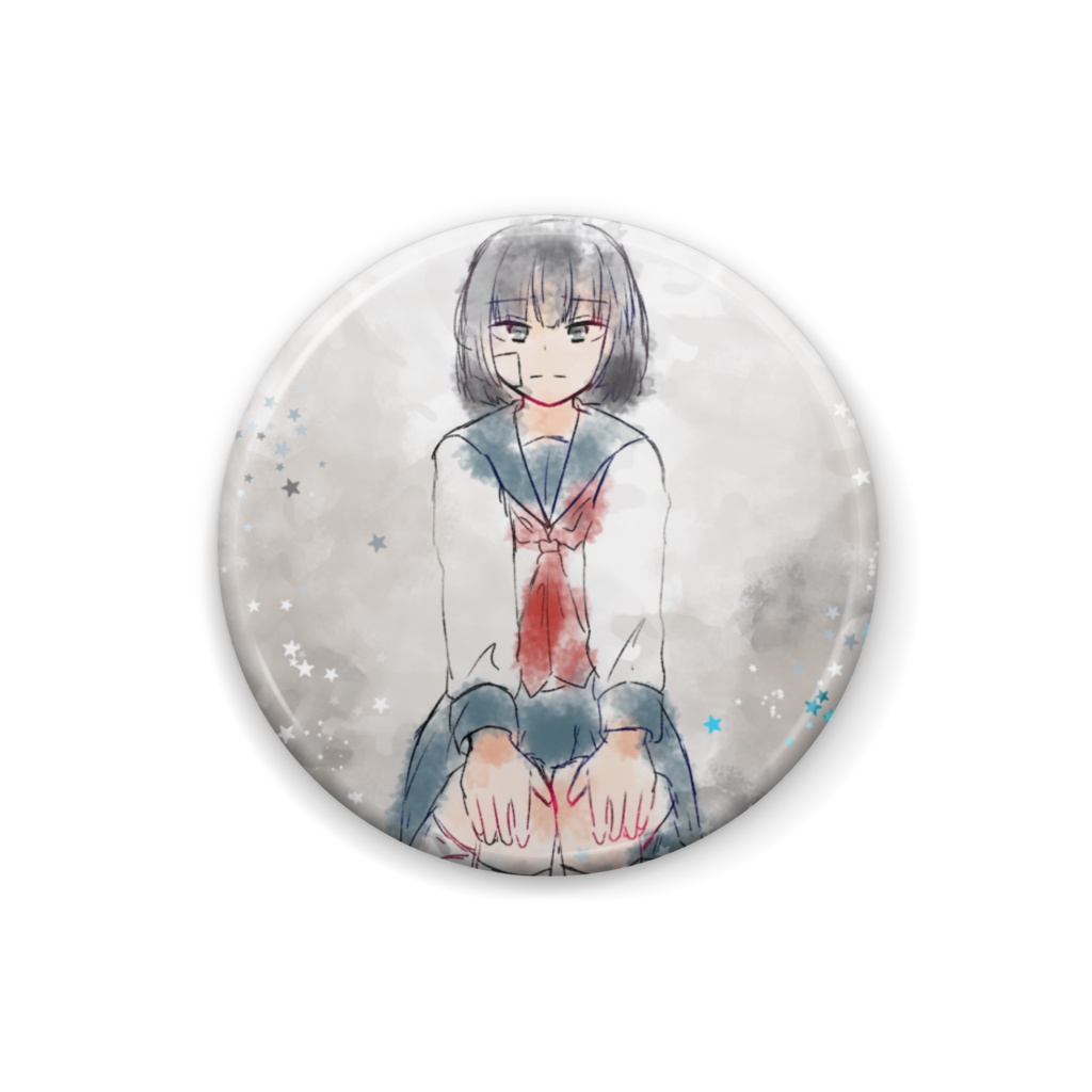 セーラー服の女の子 缶バッチ