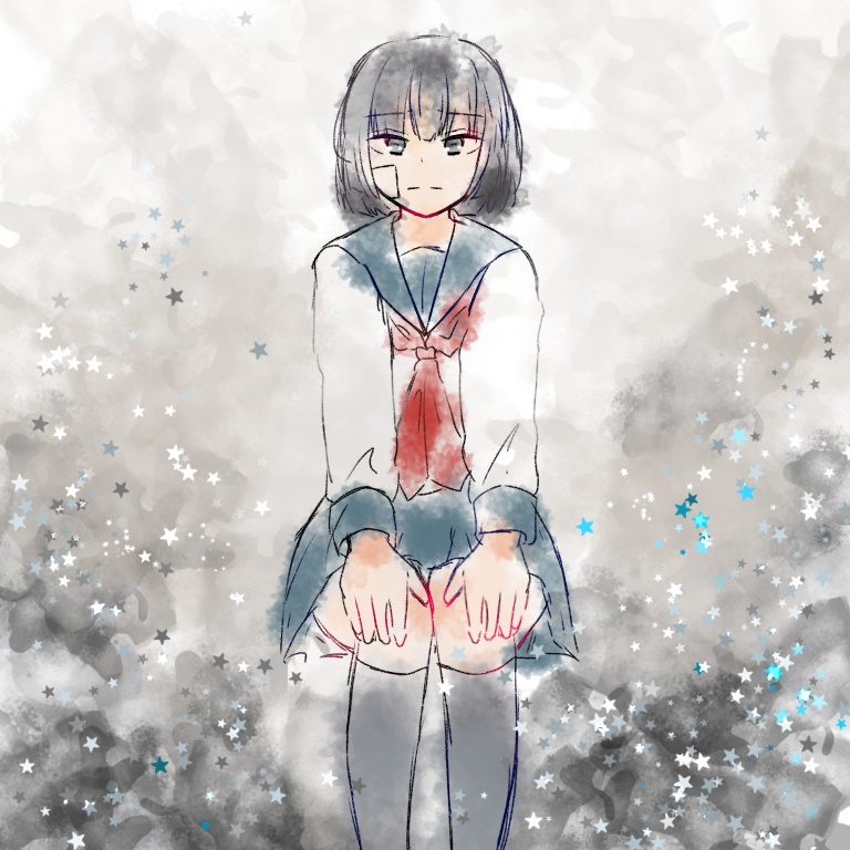 セーラー服の女の子 缶バッチ