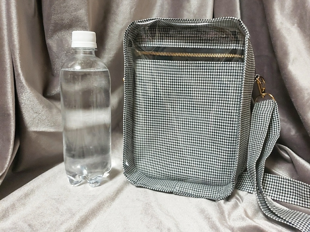 【ぬいといっしょ】ミニショルダーバック(千鳥格子×黒)