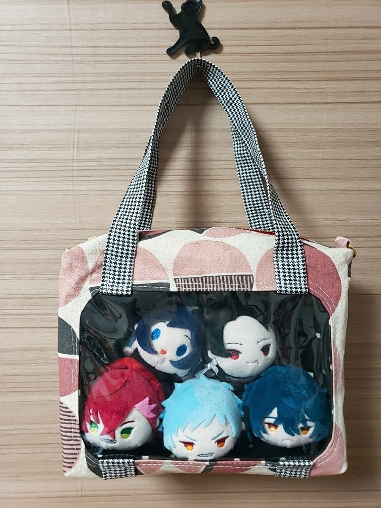 【ぬいといっしょ】ファスナー付きミニトート(ピンクラウンド)