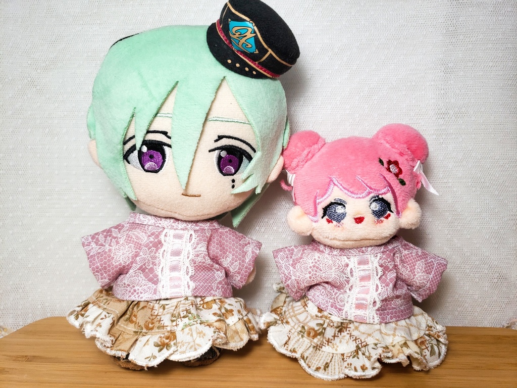 【16cm・10cmぬい】スカートセット【ピンク×茶】