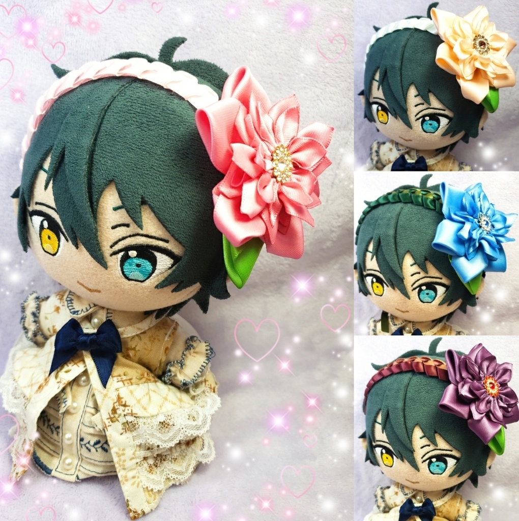【16cmサイズ】お花のヘッドドレス ーNo.01ー