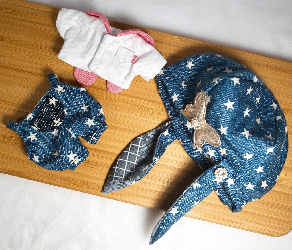 うさ耳サロペットセット【星】