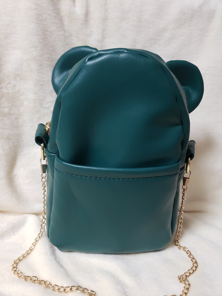 ぬいぐるみ用バッグ【合皮硬(深緑)】