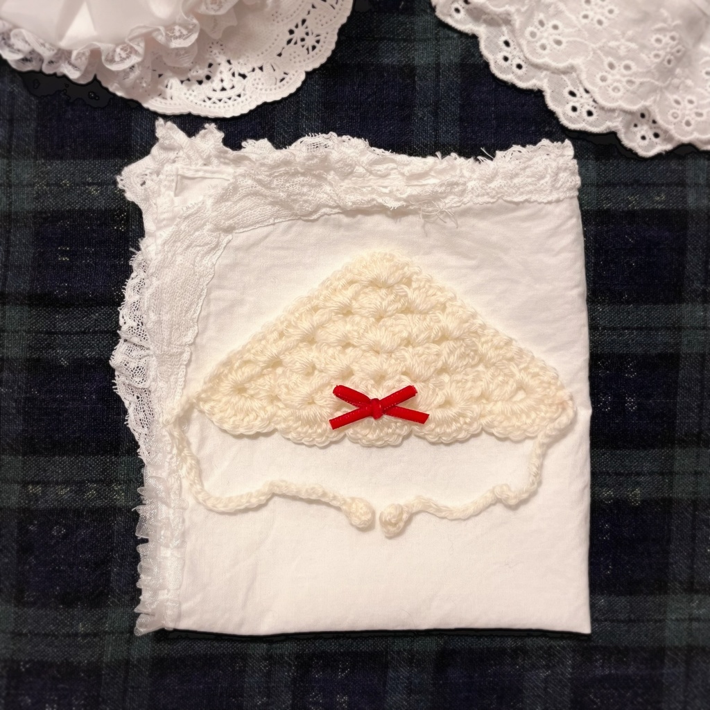 ♡ ribbon babushka（白）