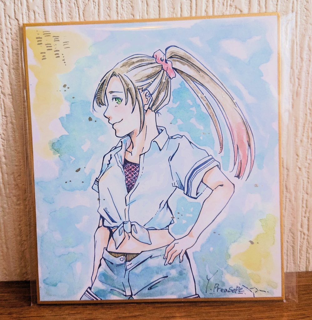 ミニ色紙　【薄青】