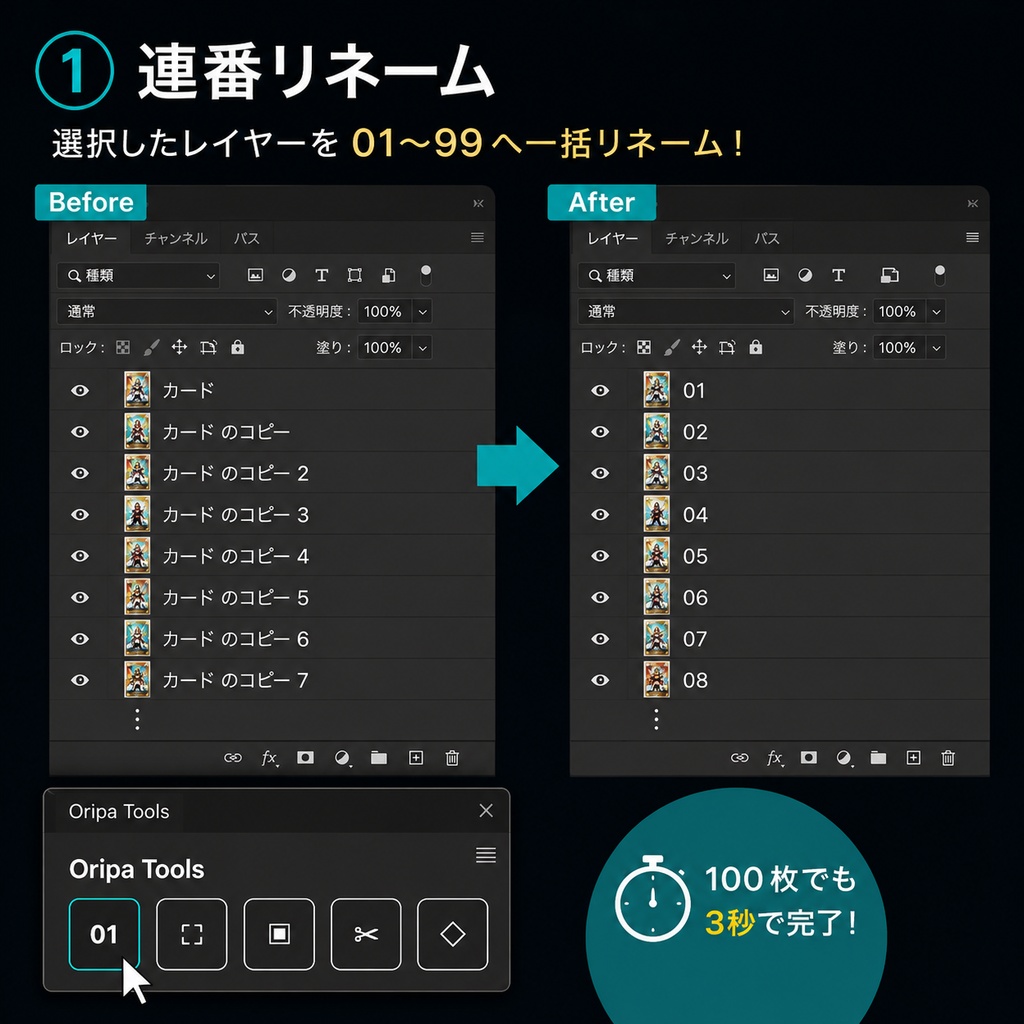 Oripa Tools オリパ制作向けPhotoshop時短プラグイン