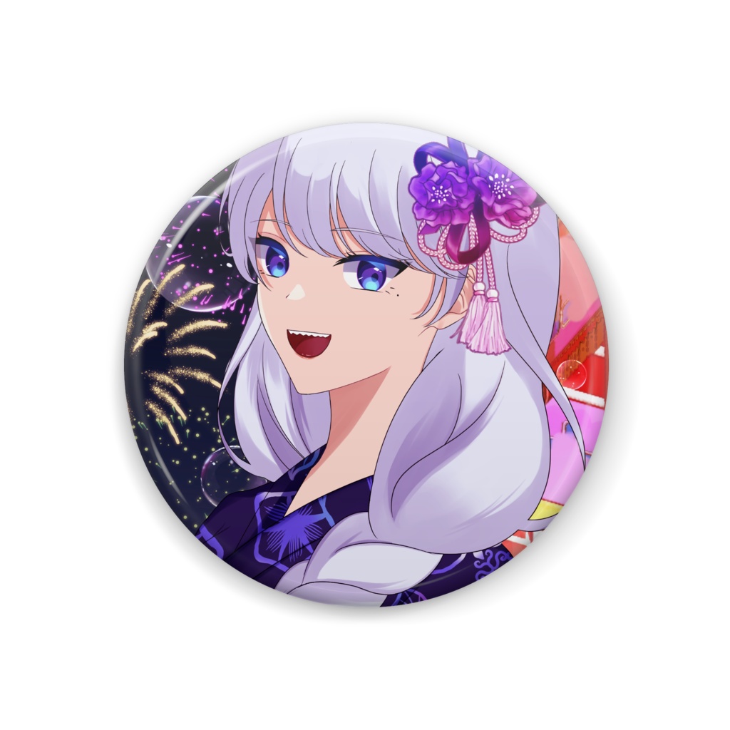 夏祭りばにらちゃんの缶バッジ