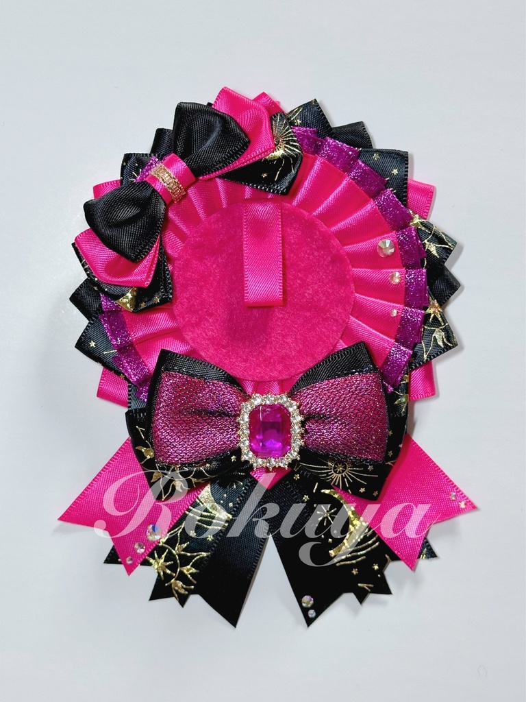 ロゼット(ビビッドピンク&ブラック)