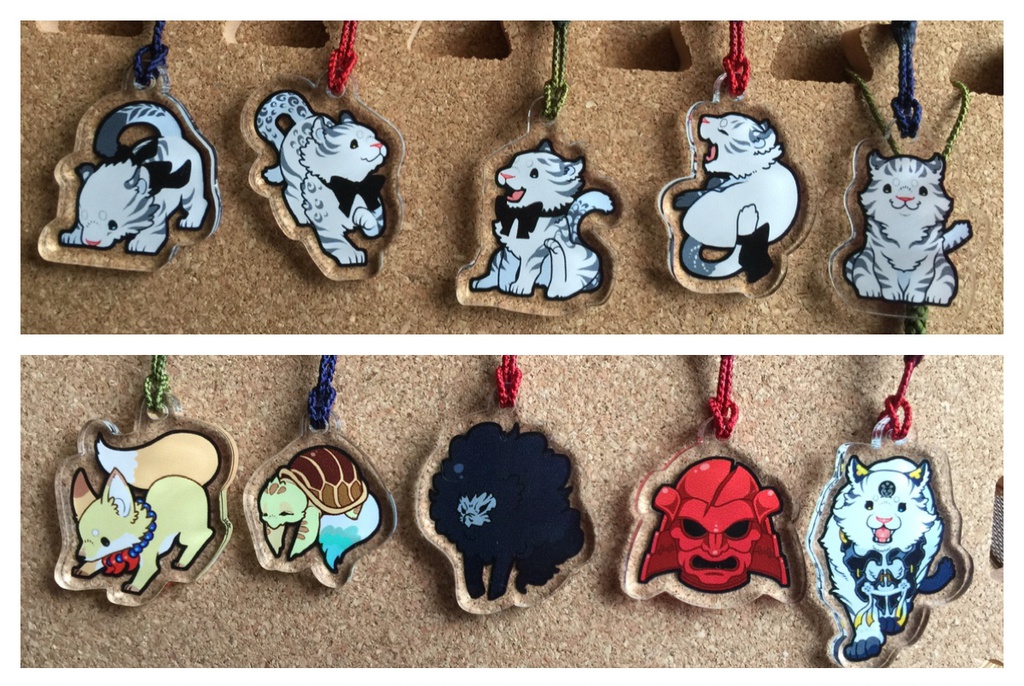 ミニアクリル根付ストラップ-獣-