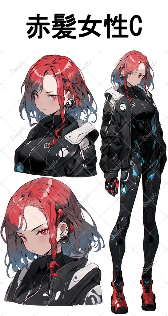 【無料版有】女性キャラクター素材6種(各キャラ全身1体バストアップ2体)