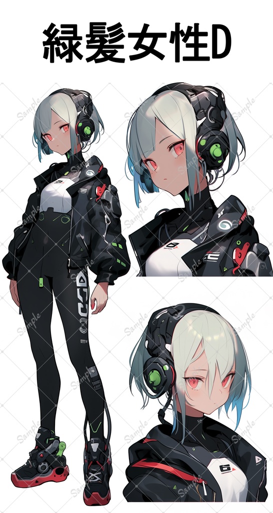 【無料版有】女性キャラクター素材6種(各キャラ全身1体バストアップ2体)