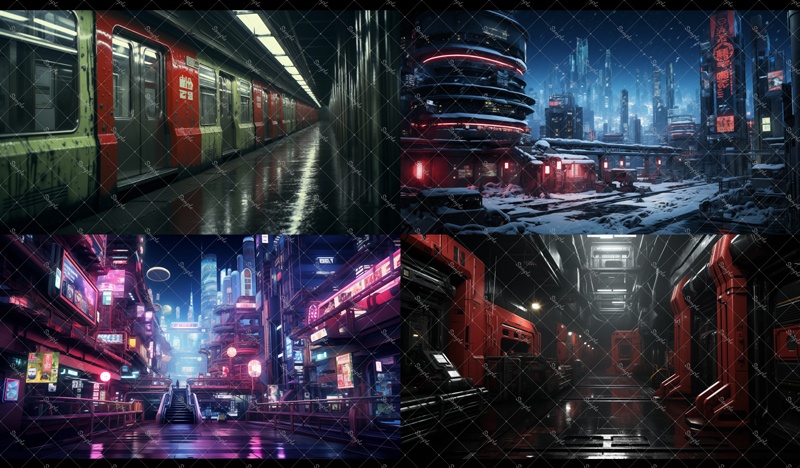 背景素材集(近未来都市NeoTokyo)60枚セット 無料版有