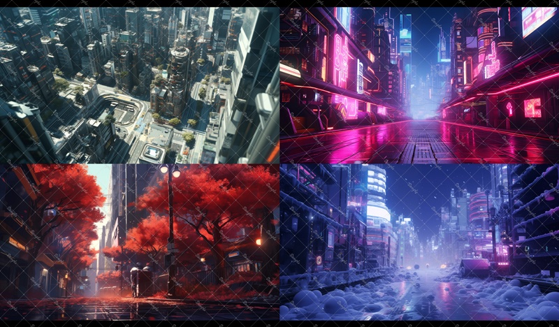 背景素材集(近未来都市NeoTokyo)60枚セット 無料版有