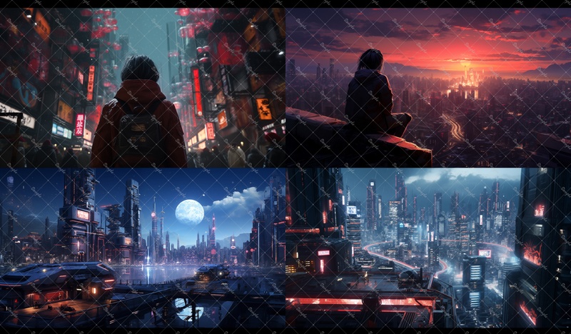 背景素材集(近未来都市NeoTokyo)60枚セット 無料版有