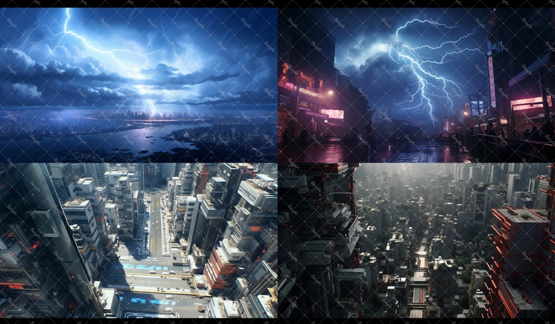 背景素材集(近未来都市NeoTokyo)60枚セット 無料版有