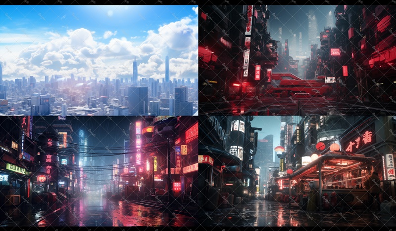 背景素材集(近未来都市NeoTokyo)60枚セット 無料版有