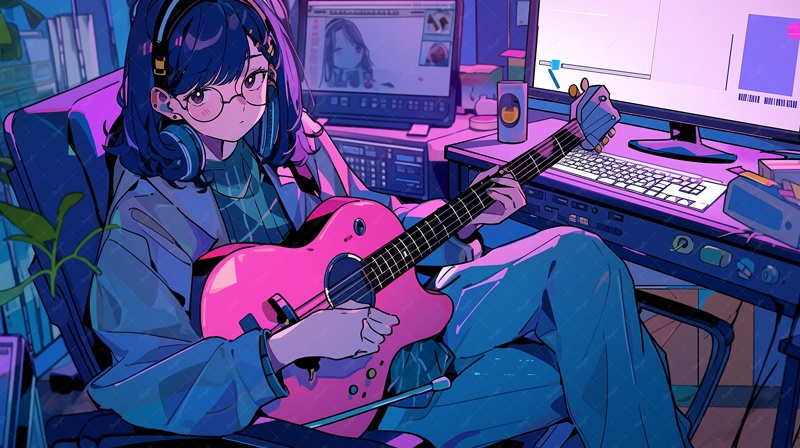 イラスト素材 歌ってみた1枚(全6枚入り)