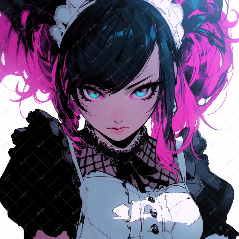 メイド風アイコン素材(全7枚入り)