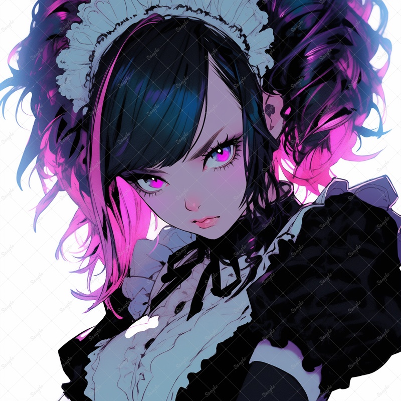 メイド風アイコン素材(全7枚入り)